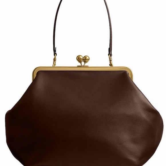 Coach Dark Brown Kisslock Handbag - Picture 4 of 8